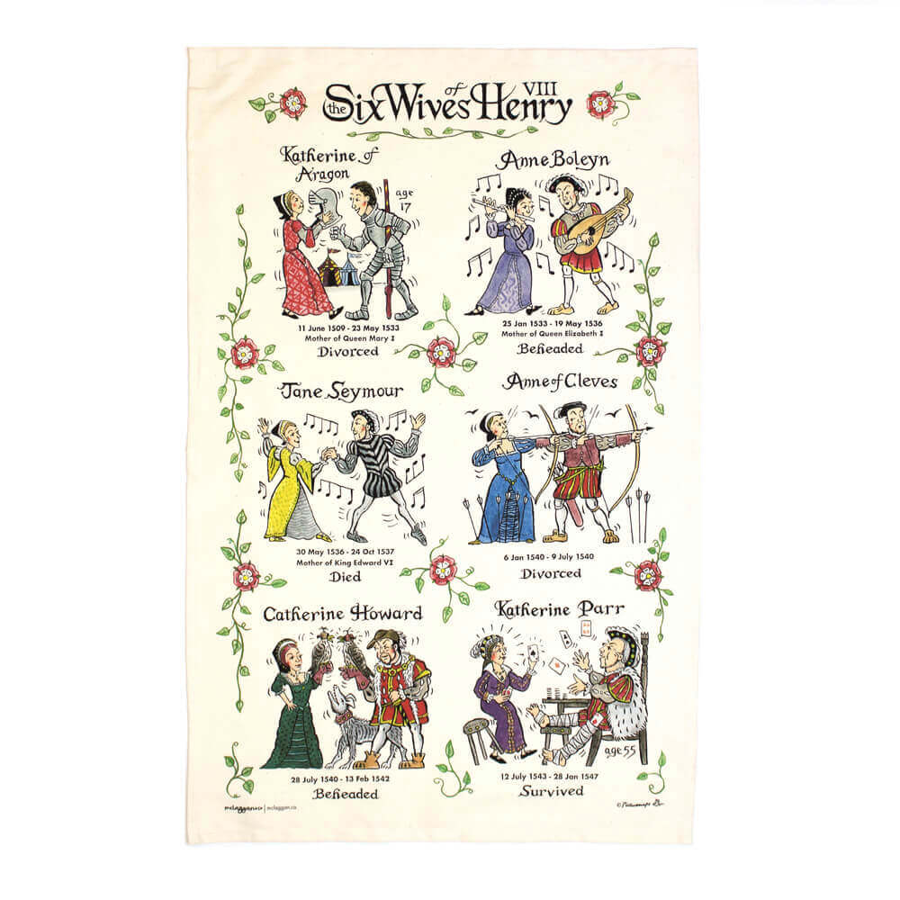 Picturemaps Six Wives of Henry VII Tea Towel